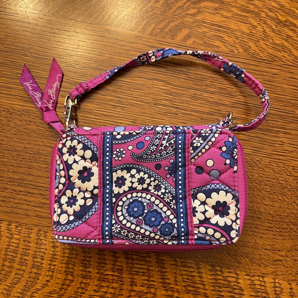 Vera Bradley pink paisley wristlet wallet